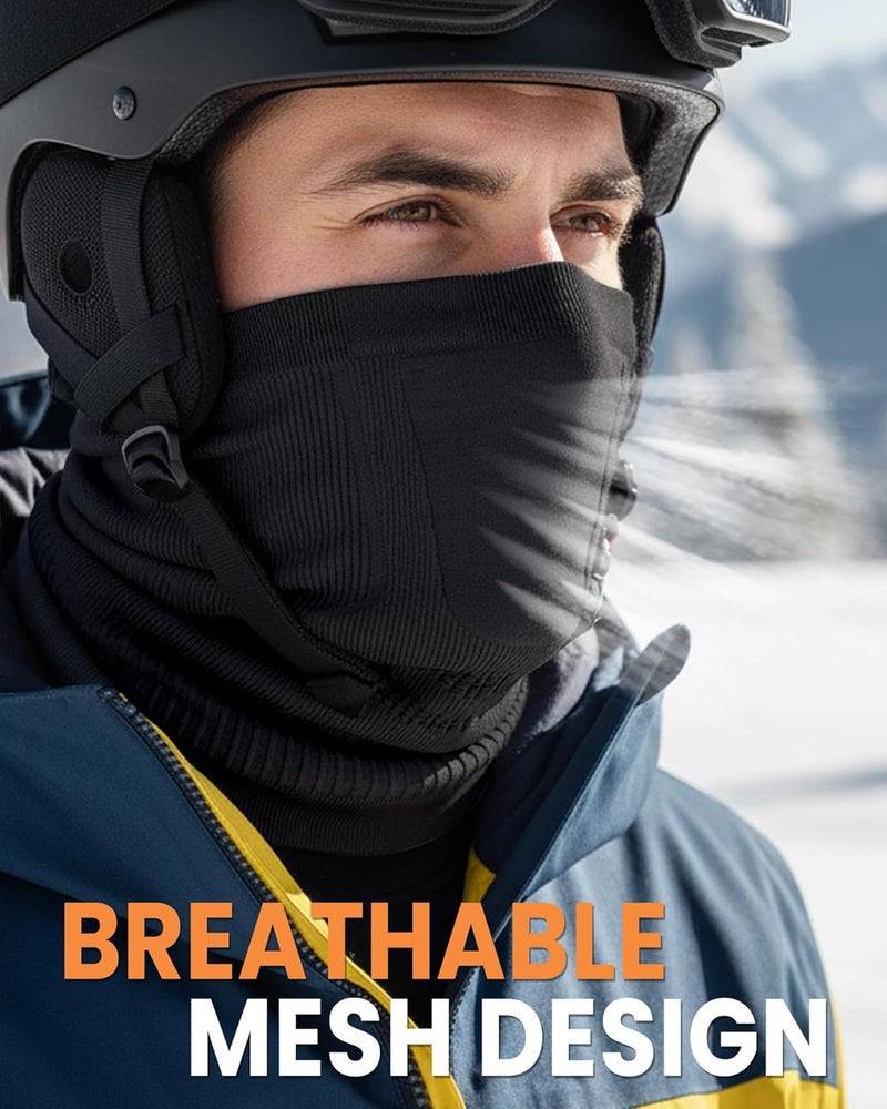 YANIKY Winter Neck Warmer Gaiter Ski Face Mask, Breathable Fleece Balaclava Windproof Cold Weather Scarf - Image 2